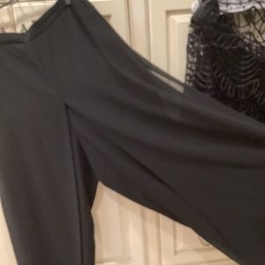 Sheer overlay wide leg pants